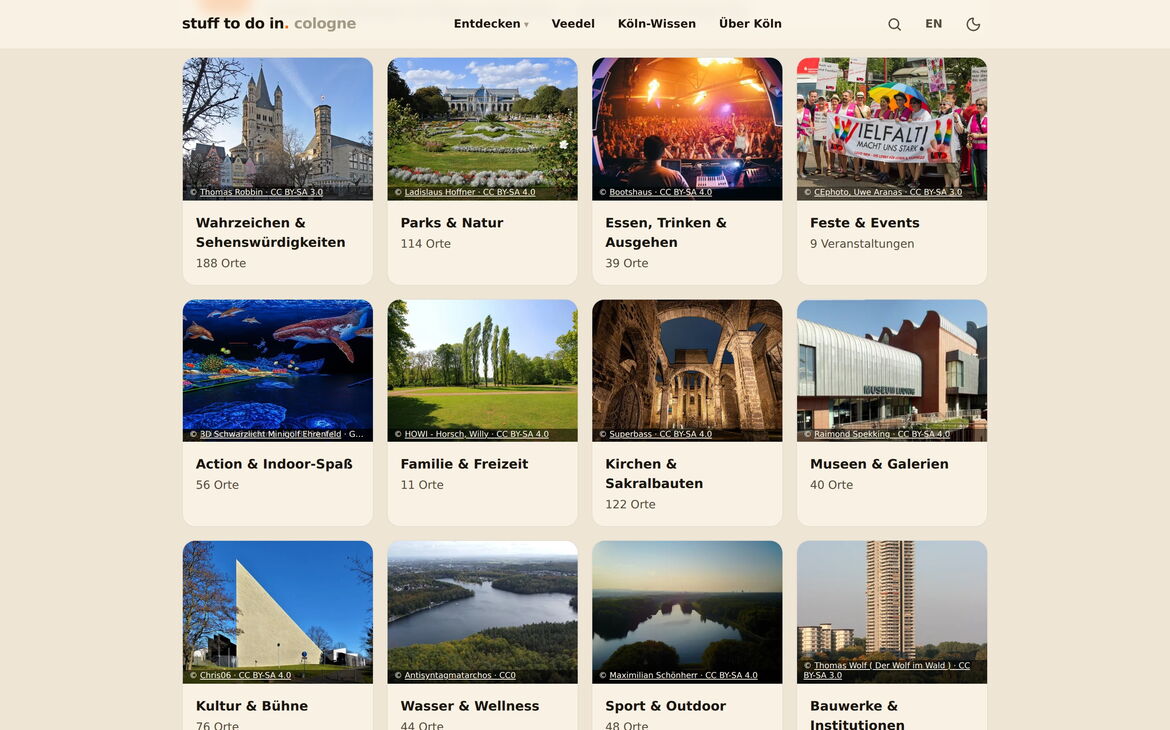 Webdesign-Referenz stuff-to-do-in.cologne – Eigene Projekte