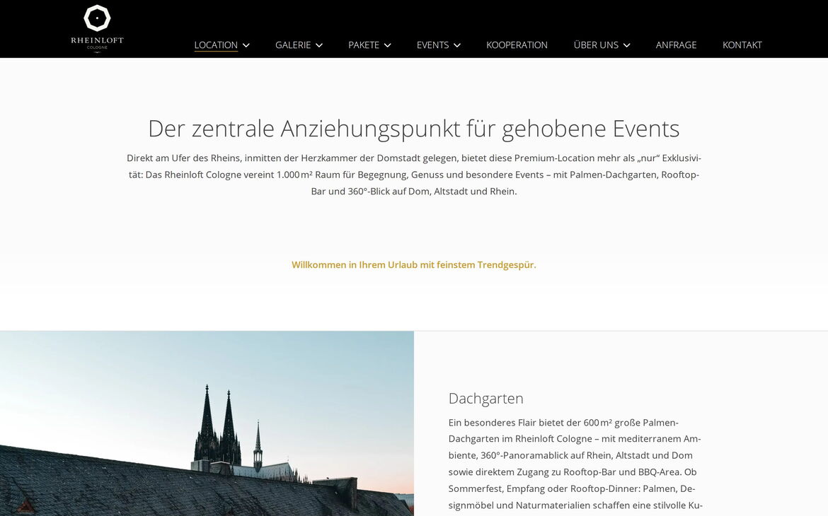 Webdesign-Referenz rheinloft-cologne.com – Location