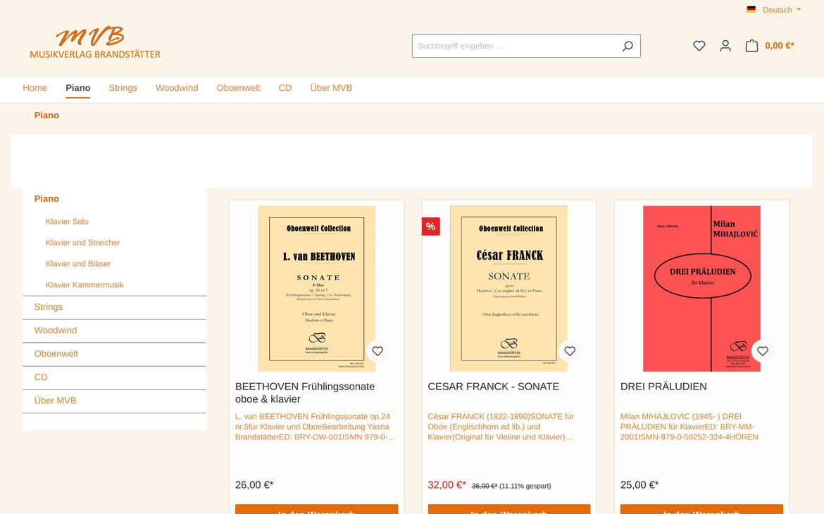 Webdesign-Referenz bry-music.de – Piano