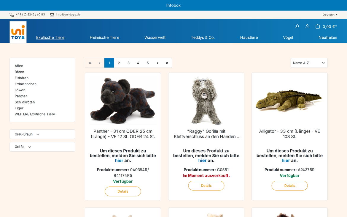 Webdesign-Referenz uni-toys.de – Shops